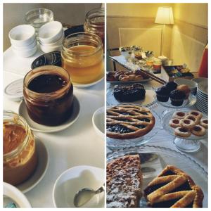 a table topped with different types of pastries and desserts at Palazzo Mattei b&b and charming rooms in Novafeltria +39 photos