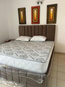 - un lit dans une chambre avec 2 oreillers dans l'établissement Colombo 6 Kiruapone apartment, à Gangodawila