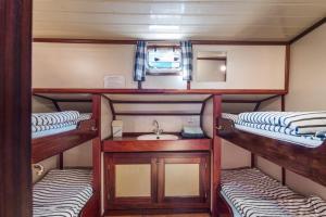 a room with three bunk beds and a sink at Sudermar in Rotterdam