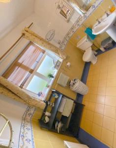 an overhead view of a bathroom with a window at Gra accommodations athy in Athy