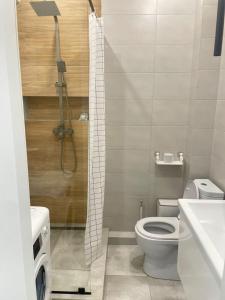 Koupelna v ubytování Уютная квартира с видом на горы + 8 fotografií