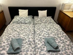 Ένα ή περισσότερα κρεβάτια σε δωμάτιο στο AJME apartmán