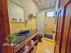a bathroom with a sink and a toilet at Penny House Hostal in David +27 photos