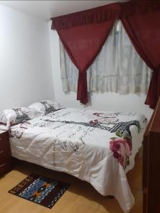 ein Schlafzimmer mit einem Bett und einem Fenster in der Unterkunft Pernoctancia in La Pampilla