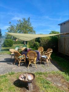 ヴィッテンベルゲにあるDahlienhofの天蓋付き椅子