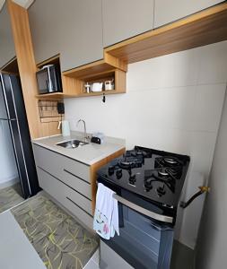 Kuchyň nebo kuchyňský kout v ubytování Apartamento 5km de Alphaville com estacionamento