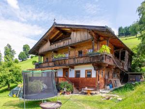 ヴィルトシェーナウにあるZaustoi Altes Hausの丘の上の家の前にテレビがある