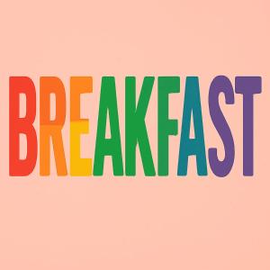 a sign with the word breakfast in different fonts at 369 Group Bookings in Brakpan Vliegveld