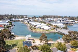 an aerial view of a marina at a resort at The Lake House - Spacious Group Haven by the Bay in Victor Harbor