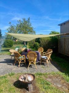 ヴィッテンベルゲにあるDahlienhofの天蓋付き椅子