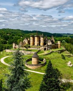 an old castle in the middle of a green field at Montagnac in Gignac