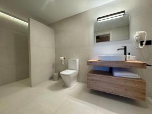 a bathroom with a sink and a toilet at Mas Les Arrabassades in Castelló d'Empúries +21 photos