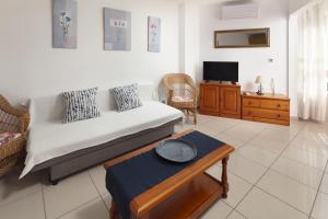 a living room with a couch and a tv at Estudio Bloque 84 in Torrox