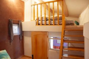 een stapelbed in een tiny house met een ladder bij Loft Americain Centre-Ville in Marseille