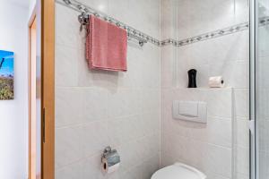 ヴィリンゲンにあるFewo Willingenliebe Meinecardplusのトイレとシャワー付きのバスルーム +19枚の写真