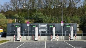 a gas station in a parking lot at Roatel Homberg Efze A7 my-roatel-com in Knüllwald