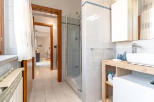 a bathroom with a shower and a sink at La Terrazza House in Lanciano +36 photos