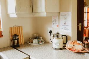 a kitchen counter with a blender on a counter top at Cicada Cottage Peaceful Drakensberg Retreat in Underberg