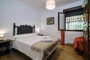 a bedroom with a large bed and a window at Villa Carmen in Ronda +27 photos