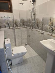 une salle de bains avec douche, toilettes et lavabo dans l'établissement N A 63 Residence Transit Hotel, à Negombo 24 autres photos