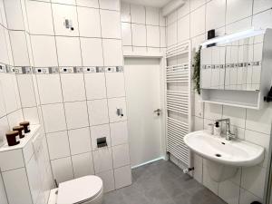 Koupelna v ubytování FlexHome Stadtnatur Ferienwohnung