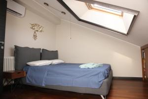 a bedroom with a bed and a skylight at Domus Aurige in Messina +37 photos