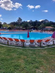 a large swimming pool with chairs and umbrellas at Perle Des Iles - Cap-Ferret in Lège-Cap-Ferret +15 photos