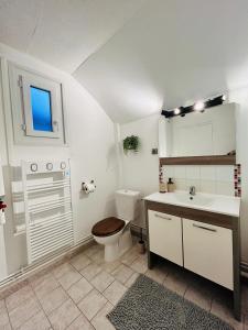 TroissereuxにあるLa Parenthèse Picarde - Maison 4 personnesのトイレと洗面台付きのバスルーム