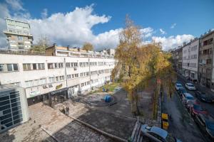 an aerial view of a city street with buildings at Festival Centar Sarajevo in Sarajevo