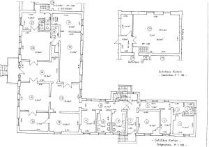 a floor plan of a house at Gutshaus Kletzin mit Pool und Minigolf-Anlage in Siedenbrünzow