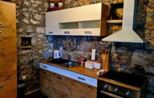 Donja JagodnjaにあるVilla Kunta by Villas Guideのシンクとカウンタートップのあるキッチン