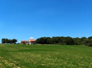 a house in the middle of a green field at Gîte Télégraphe, Sonnay in Sonnay