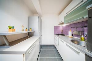 Η κουζίνα ή μικρή κουζίνα στο Flex SelfCheckIns 177 - Zagreb - 3 Bedrooms - Centre