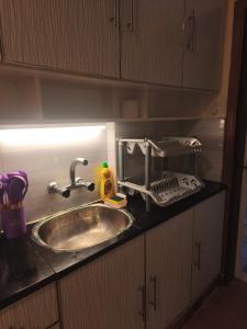 マリーにあるCrestwoodの食器乾燥ラックが横に付いたキッチンシンク