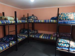 a room with multiple bunk beds in a room at River BPR Hostel in Tbilisi City