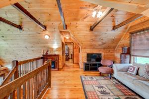 a living room with wooden walls and a ceiling at 1 Awesome Skyview in Vilas