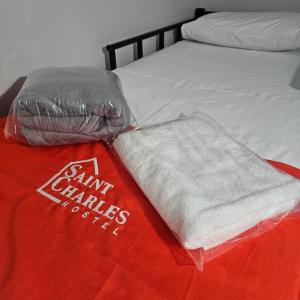 Una cama o camas en una habitación de Saint Charles Hostel