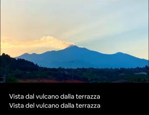 a view of a mountain in the distance at L'Aranceto in Acireale