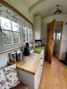 Η κουζίνα ή μικρή κουζίνα στο The shepherds hut tarka views