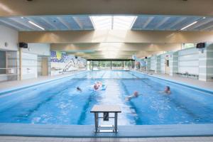 ZevenhuizenにあるCasa Bepのプールで泳いでいる人々のグループ