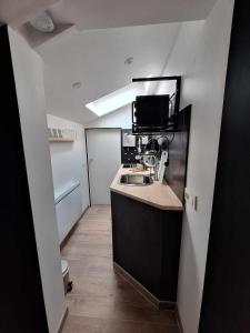 Η κουζίνα ή μικρή κουζίνα στο Appartement avec terrasse et jacuzzi privatifs