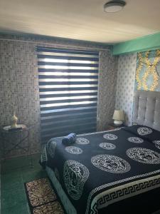 a bedroom with a large bed and a window at Hotel del valle in Melipilla +7 photos