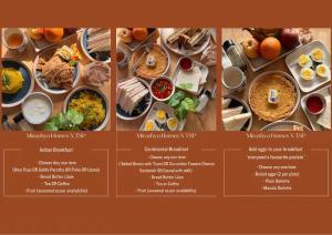 a collage of different plates of food on a table at Rustic 1BHK Apartment, Gym, Pool, Amenities - Near Candolim Beach in Candolim