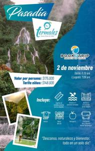a flyer for a water park programme with a picture of a waterfall at Aparthotel 2km Parque del Café BOOKUTRIP - 311-227-59-73 in Montenegro