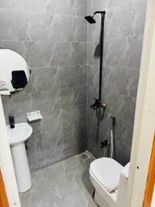 a bathroom with a toilet and a sink at Mc Lodge 
