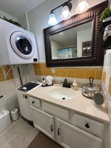 a bathroom with a sink and a mirror at Studio Wendy in Bradenton +31 photos