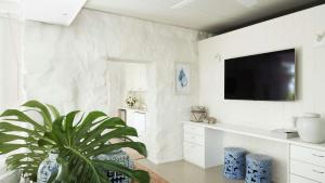 Μια τηλεόραση ή/και κέντρο ψυχαγωγίας στο Stonehouse Garden Apartment +14 φωτογραφίες