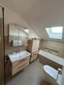 Koupelna v ubytování Ferienwohnung Fernblick