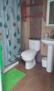 a bathroom with a toilet and a sink at La Cuevita de Hilario in Artenara