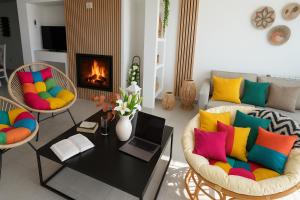 Coin salon dans l'établissement Casas Rurales Mirador Jorquera